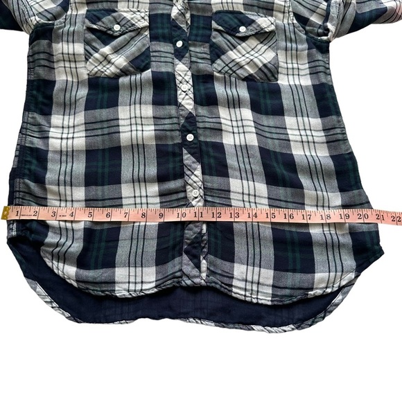 Rails Sz M Women's Kendra White Navy Forest Thick Lined Button Down Shirt - Picture 13 of 14